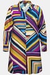 Longbluse, grafischer Druck, A-Linie, Hemdkragen, Langarm