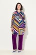 Longbluse, grafischer Druck, A-Linie, Hemdkragen, Langarm