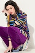 Longbluse, grafischer Druck, A-Linie, Hemdkragen, Langarm