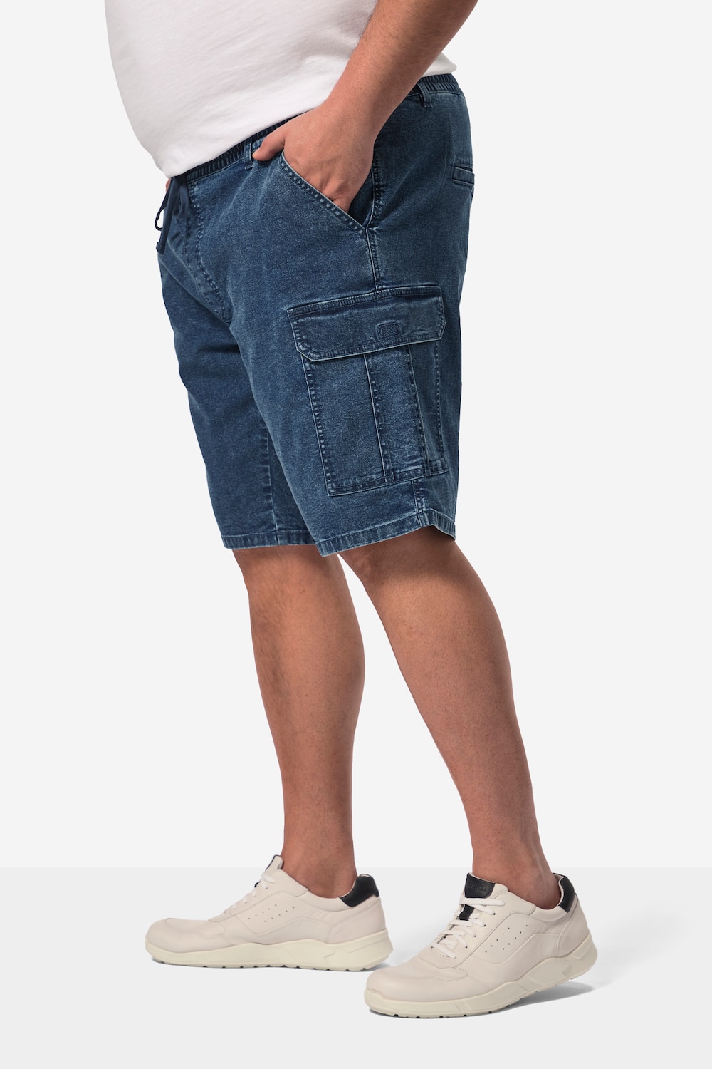Stora storlekar Jeansshorts, Her, blå, storlek: 66, Bomull/Polyester, Men Plus