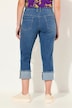 Jeans, rett passform, fem lommer, oppbrett i falden