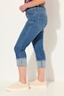 Jeans, rett passform, fem lommer, oppbrett i falden