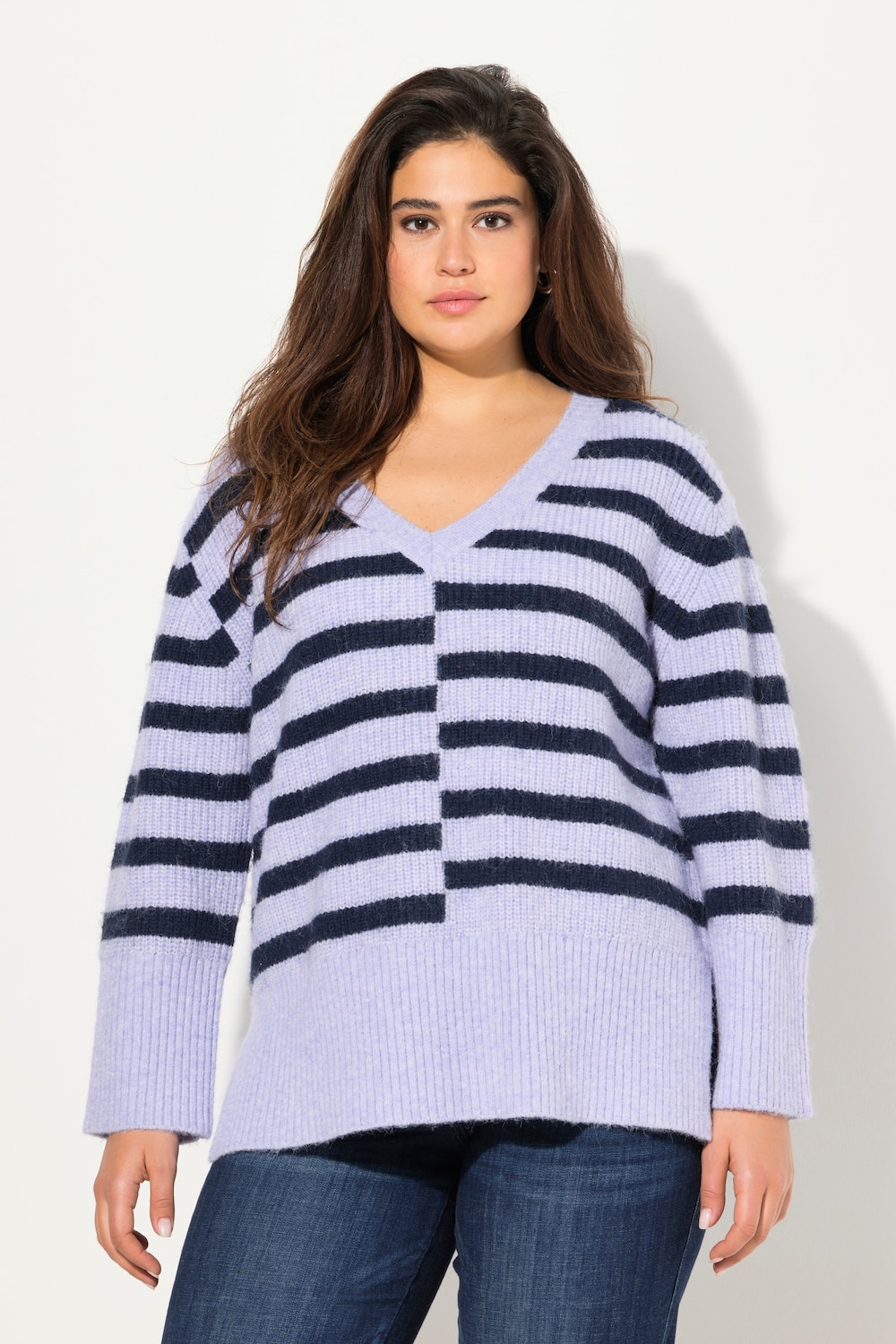 Große Größen Pullover, Damen, blau, Größe: 50/52, Synthetische Fasern, Ulla Popken