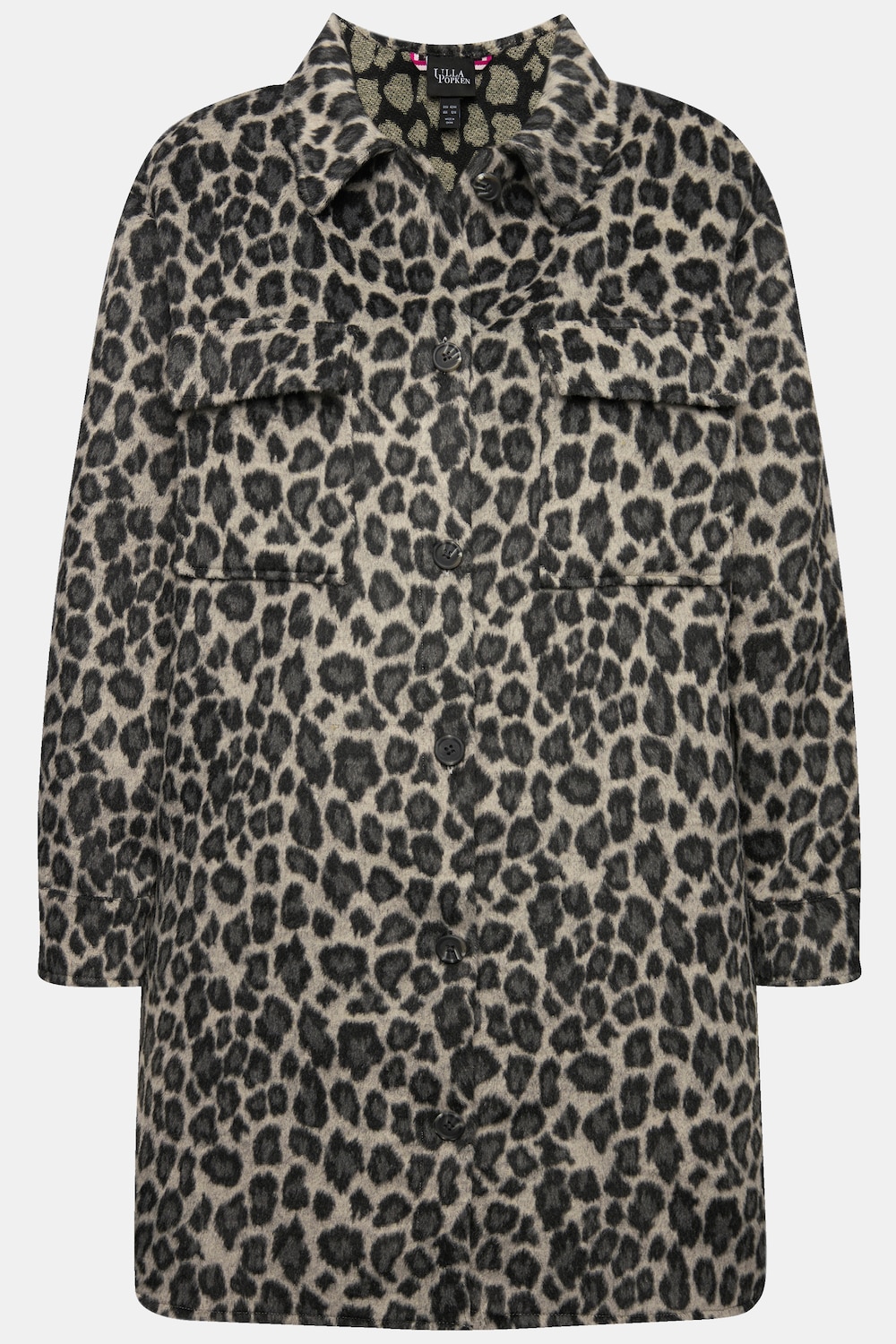 Stora storlekar Skjortjacka, Dam, svart, storlek: 42/44, Polyester/Ull, Ulla Popken