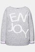 Maglione con Enjoy, scollo rotondo, orli arrotolati e maniche lunghe