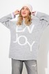 Maglione con Enjoy, scollo rotondo, orli arrotolati e maniche lunghe