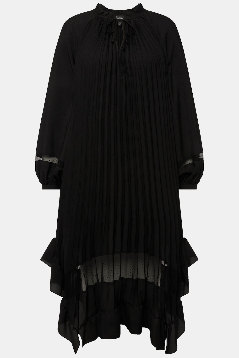 Stora storlekar Plisserad klänning, Dam, svart, storlek: 46/48, Polyester, Ulla Popken