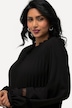 Plisseret kjole, blonder, A-form, flæsekrave, lange ærmer