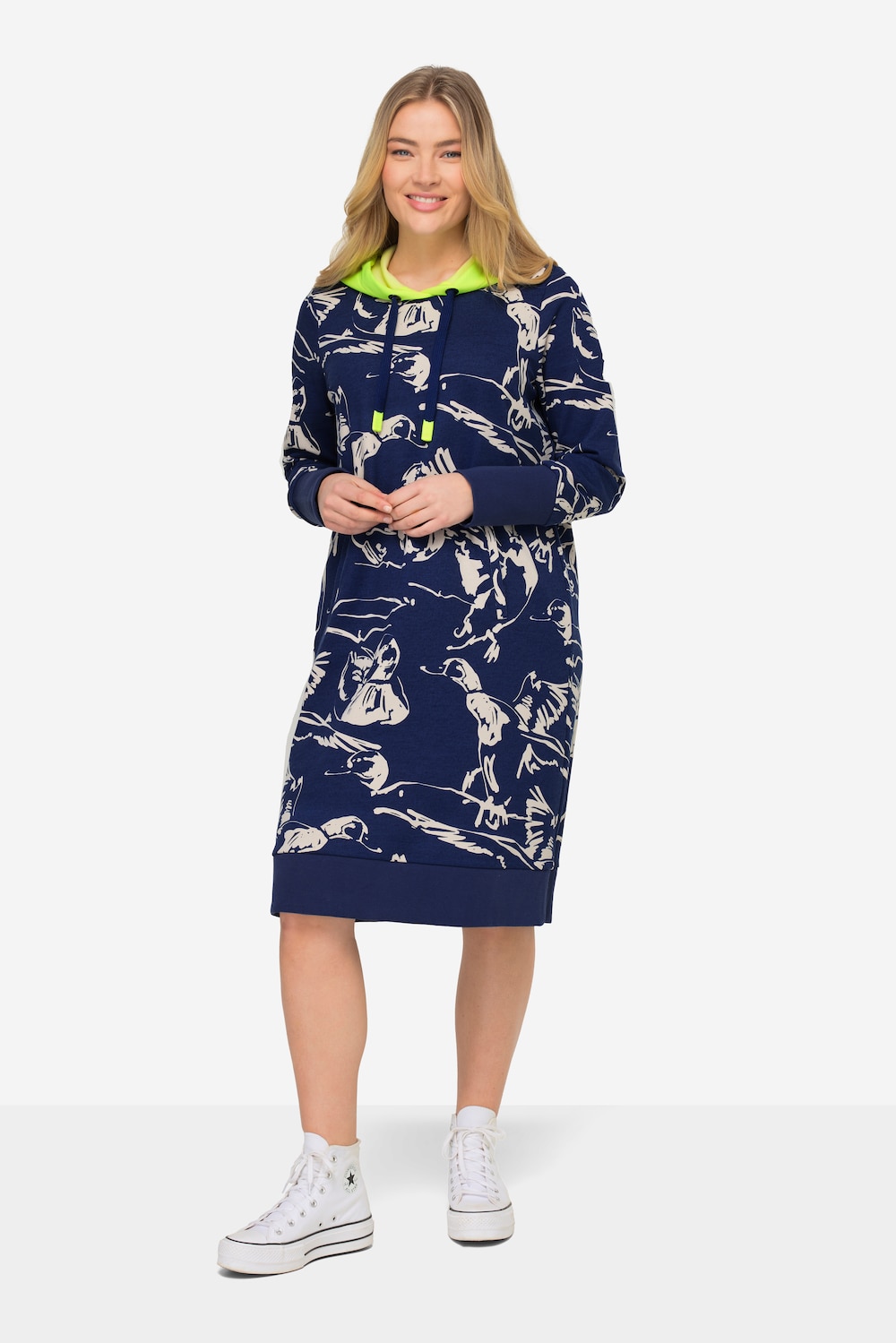 Große Größen Sweatkleid, Damen, blau, Größe: L, Polyester/Baumwolle, LAURASON