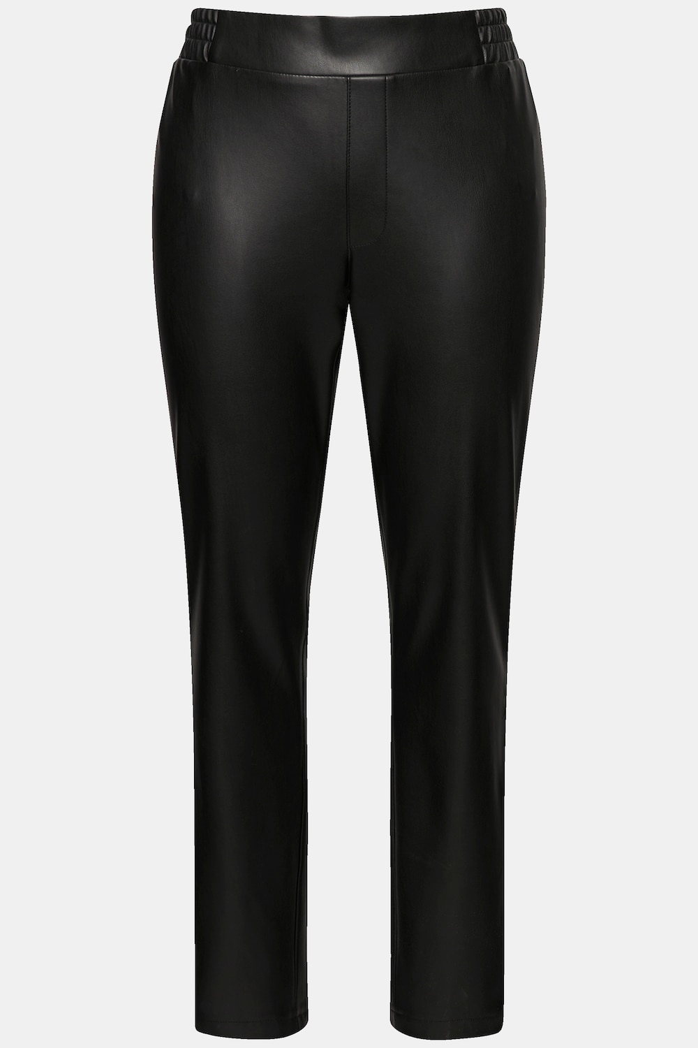 Stora storlekar Byxa med skinnlook, Dam, svart, storlek: 50, Polyester/Syntetfibrer, Ulla Popken