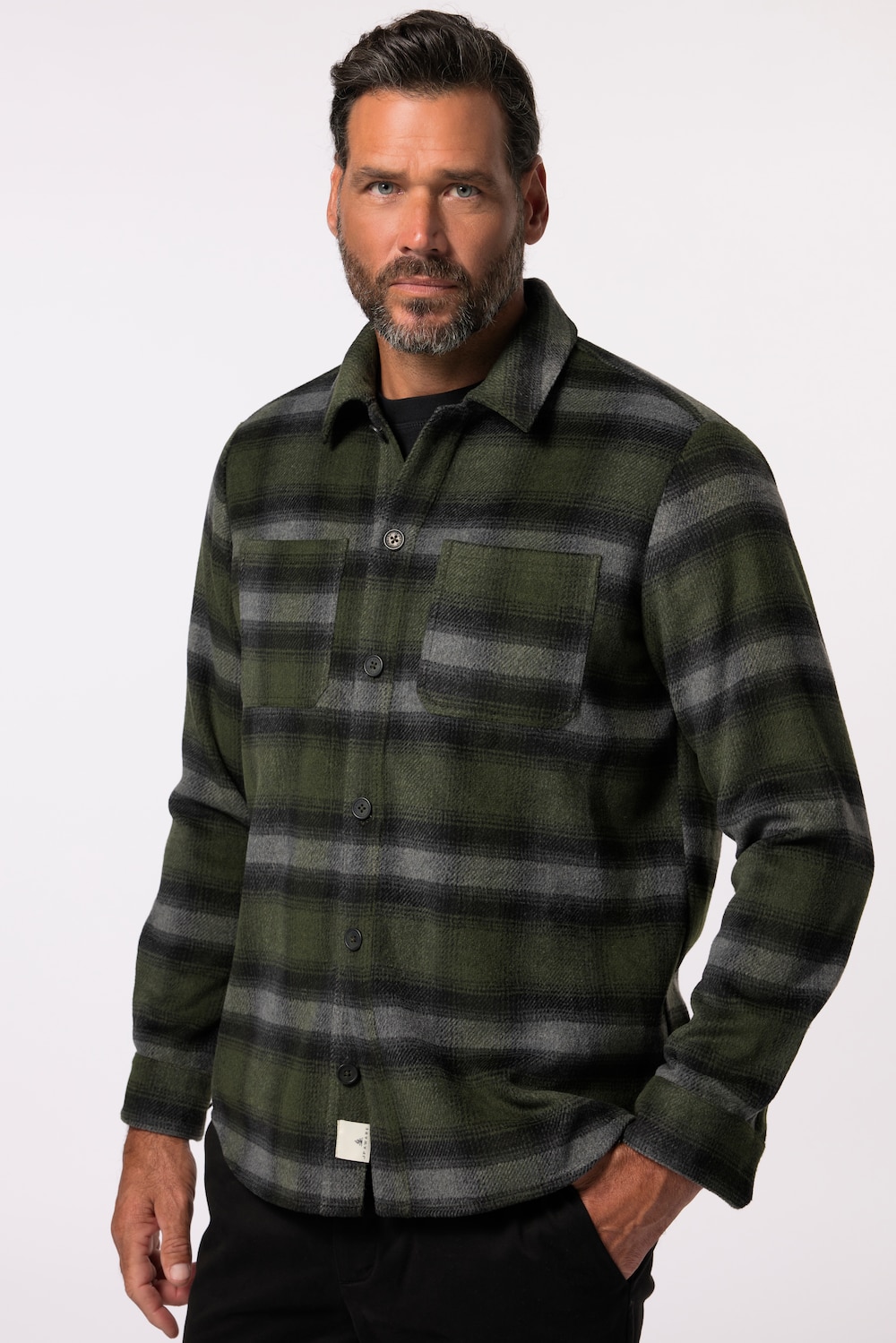 Große Größen JP AWARE Overshirt, Herren, braun, Größe: 4XL, JP-Aware