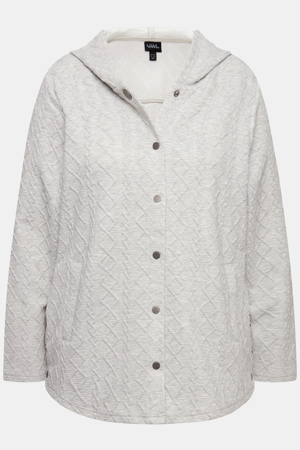 Stora storlekar Hoodie-jacka, Dam, grå, storlek: 62/64, Polyester/Viskos, Ulla Popken