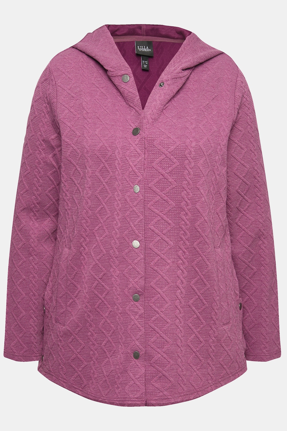 Stora storlekar Hoodie-jacka, Dam, lila, storlek: 42/44, Polyester/Viskos, Ulla Popken
