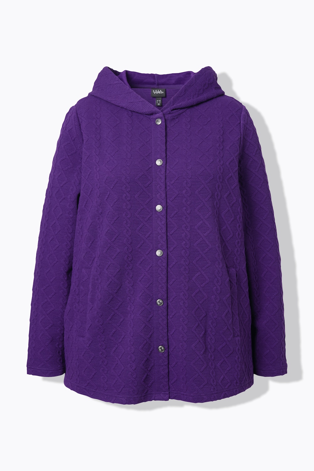 Stora storlekar Hoodie-jacka, Dam, lila, storlek: 46/48, Polyester/Viskos, Ulla Popken