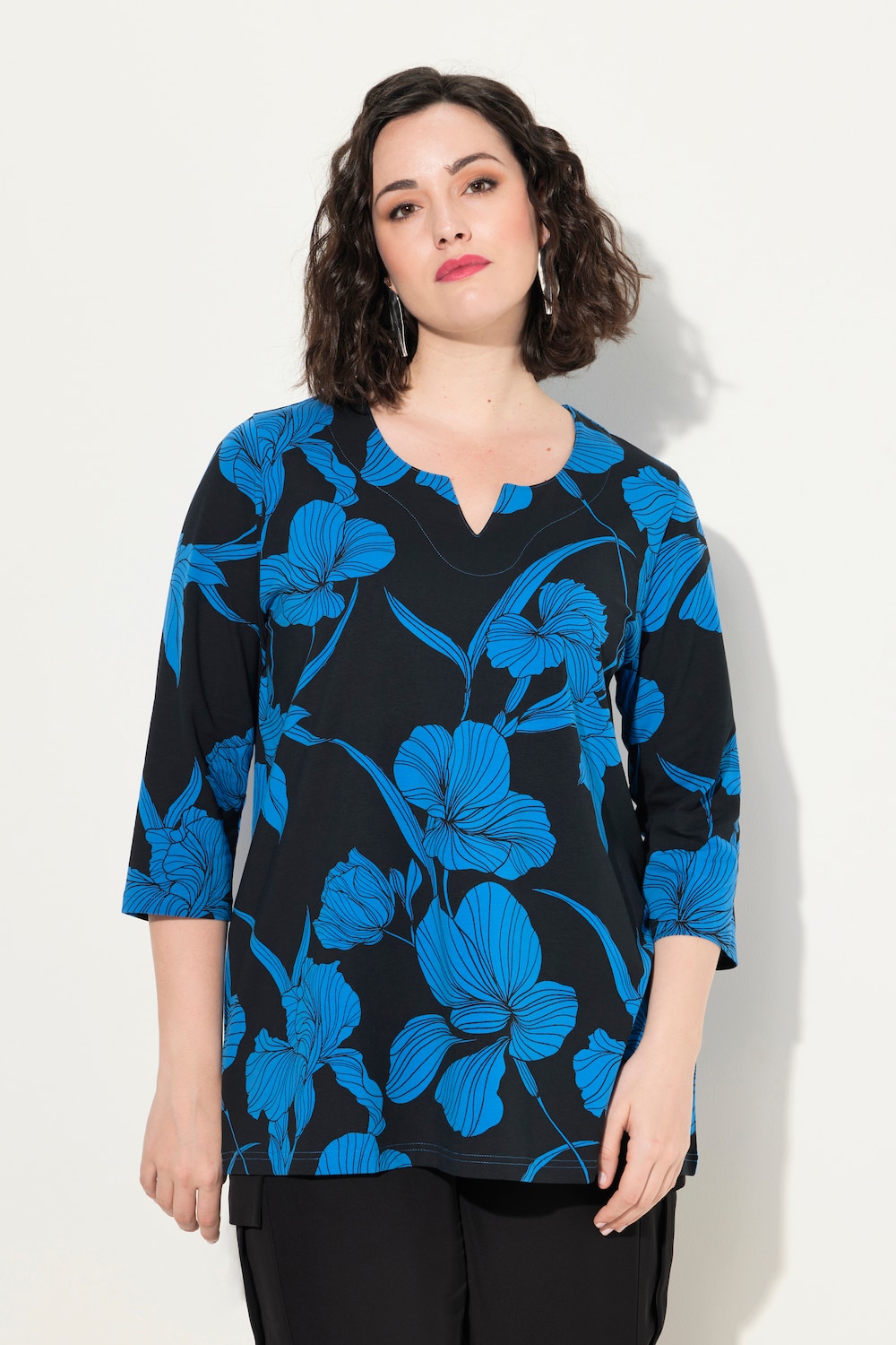 Große Größen Shirt, Damen, blau, Größe: 42/44, Baumwolle, Ulla Popken