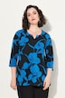 Shirt, Blüten, A-Linie, Tunika-Ausschnitt, 3/4-Arm