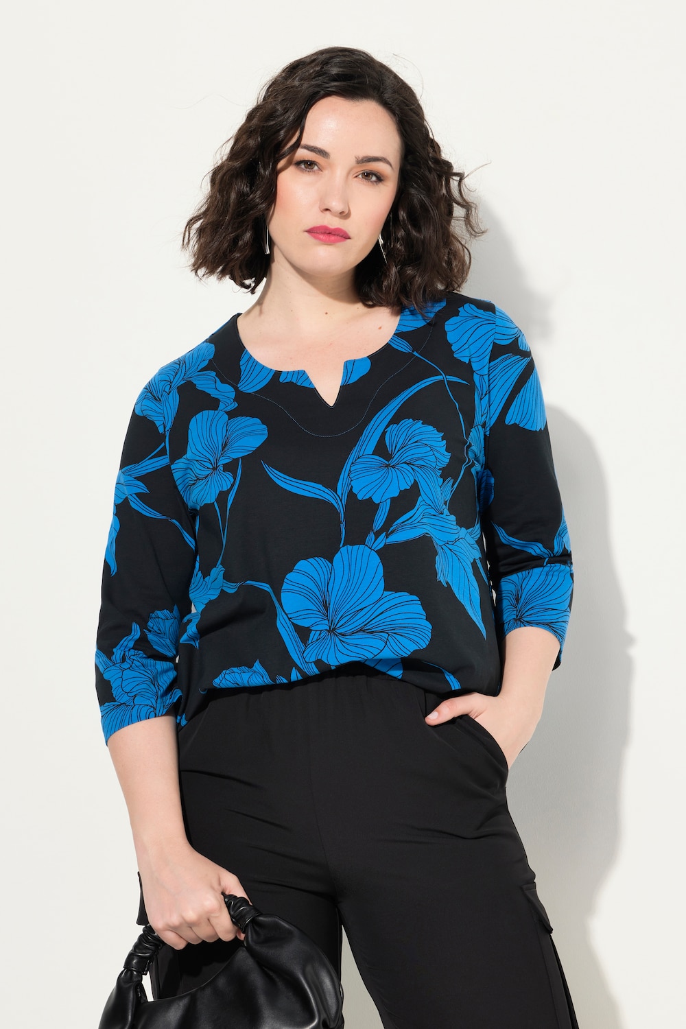 Große Größen Shirt, Damen, blau, Größe: 58/60, Baumwolle, Ulla Popken