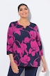 Shirt, Blüten, A-Linie, Tunika-Ausschnitt, 3/4-Arm