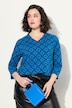 Shirt, gobletkraag, classic, V-hals, 3/4-mouwen