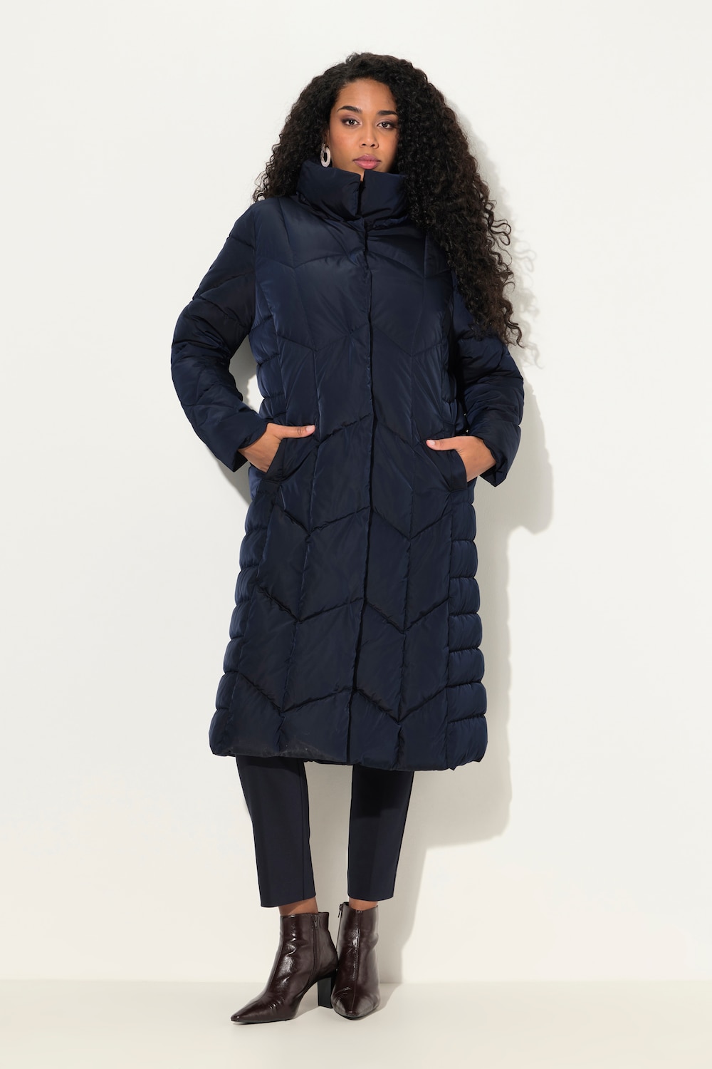 Große Größen Steppmantel, Damen, blau, Größe: 42/44, Polyester, Ulla Popken