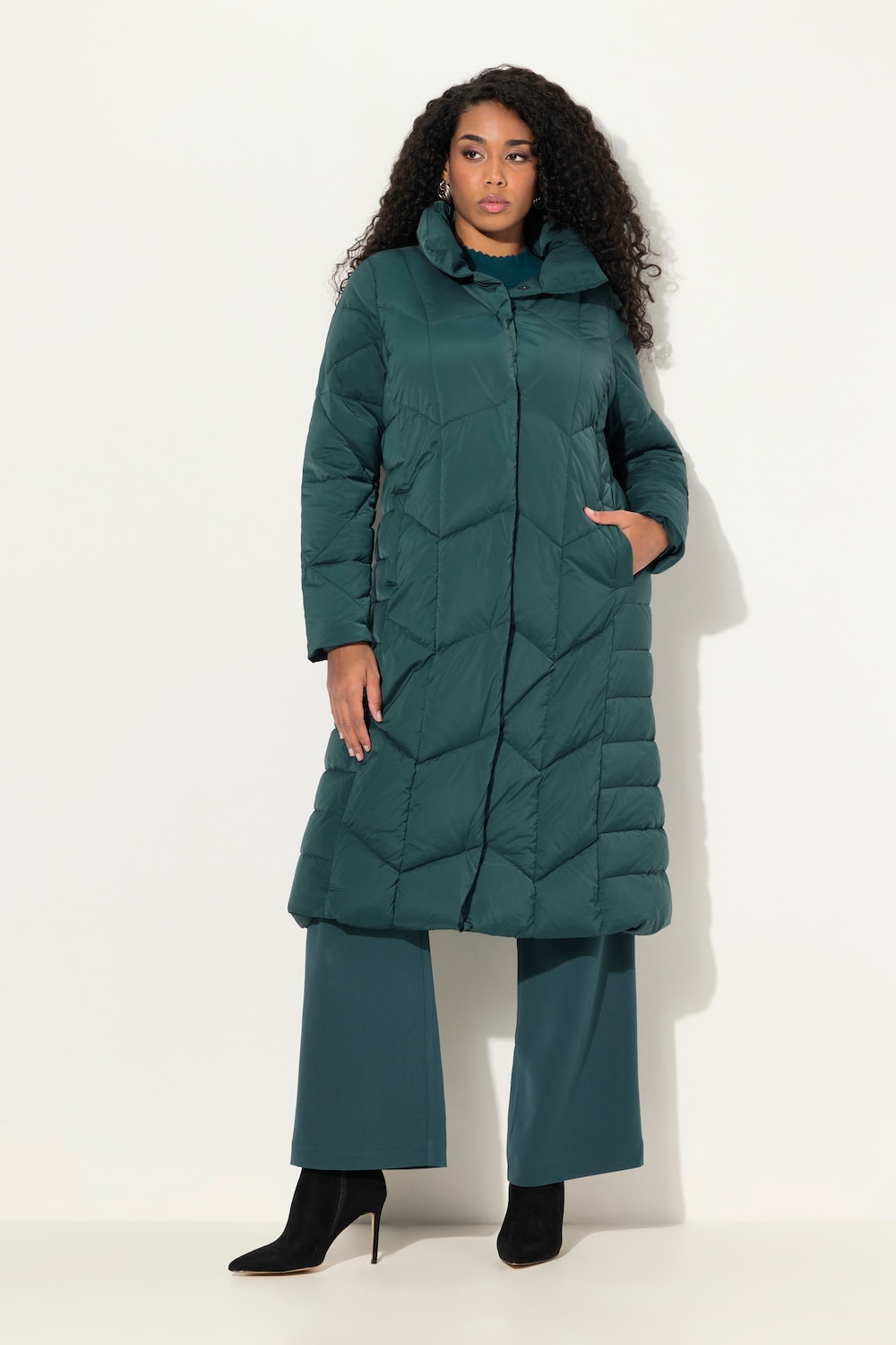 Große Größen Steppmantel, Damen, türkis, Größe: 42/44, Polyester, Ulla Popken