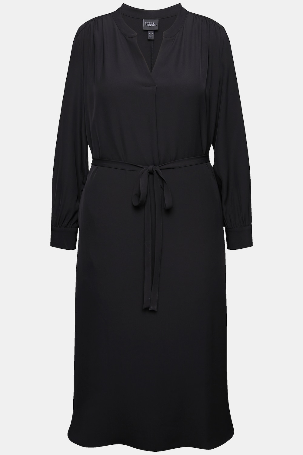 Stora storlekar Midiklänning, Dam, svart, storlek: 48, Polyester, Ulla Popken