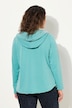 Hoodie, offenkantig, Kapuze, V-Ausschnitt, Langarm