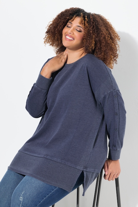 Layered Look Button Sleeve Sweatshirt all Sweatshirts Sweatshirts