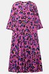 Maxikleid, A-Line, Color-Leo, Tunika-Ausschnitt, 3/4-Ärmel