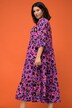 Maxikleid, A-Line, Color-Leo, Tunika-Ausschnitt, 3/4-Ärmel