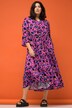 Maxikleid, A-Line, Color-Leo, Tunika-Ausschnitt, 3/4-Ärmel