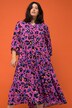 Maxikleid, A-Line, Color-Leo, Tunika-Ausschnitt, 3/4-Ärmel