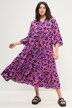 Maxikleid, A-Line, Color-Leo, Tunika-Ausschnitt, 3/4-Ärmel