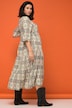 Maxikleid, A-Line, Boho-Print, Tunika-Ausschnitt, 3/4-Ärmel