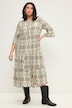 Maxikleid, A-Line, Boho-Print, Tunika-Ausschnitt, 3/4-Ärmel