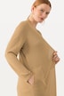 Lang vest, open model, V-hals, opstaande kraag