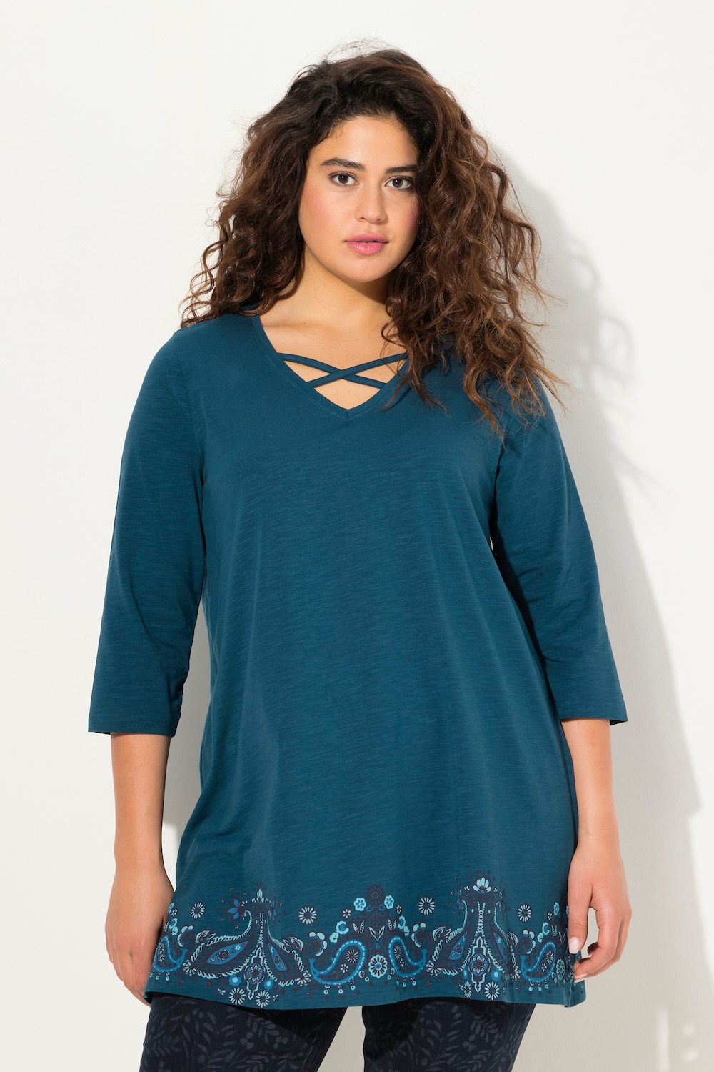 Große Größen Longshirt, Damen, türkis, Größe: 46/48, Baumwolle, Ulla Popken