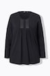 Pleated Rhinestone Detail Long Sleeve Tee