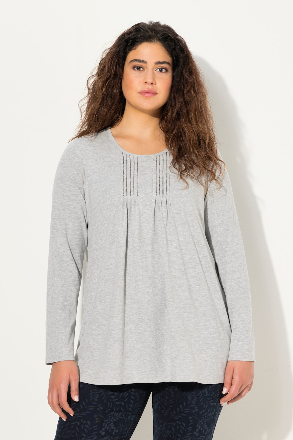 Große Größen Shirt, Damen, grau, Größe: 50/52, Baumwolle/Polyester, Ulla Popken