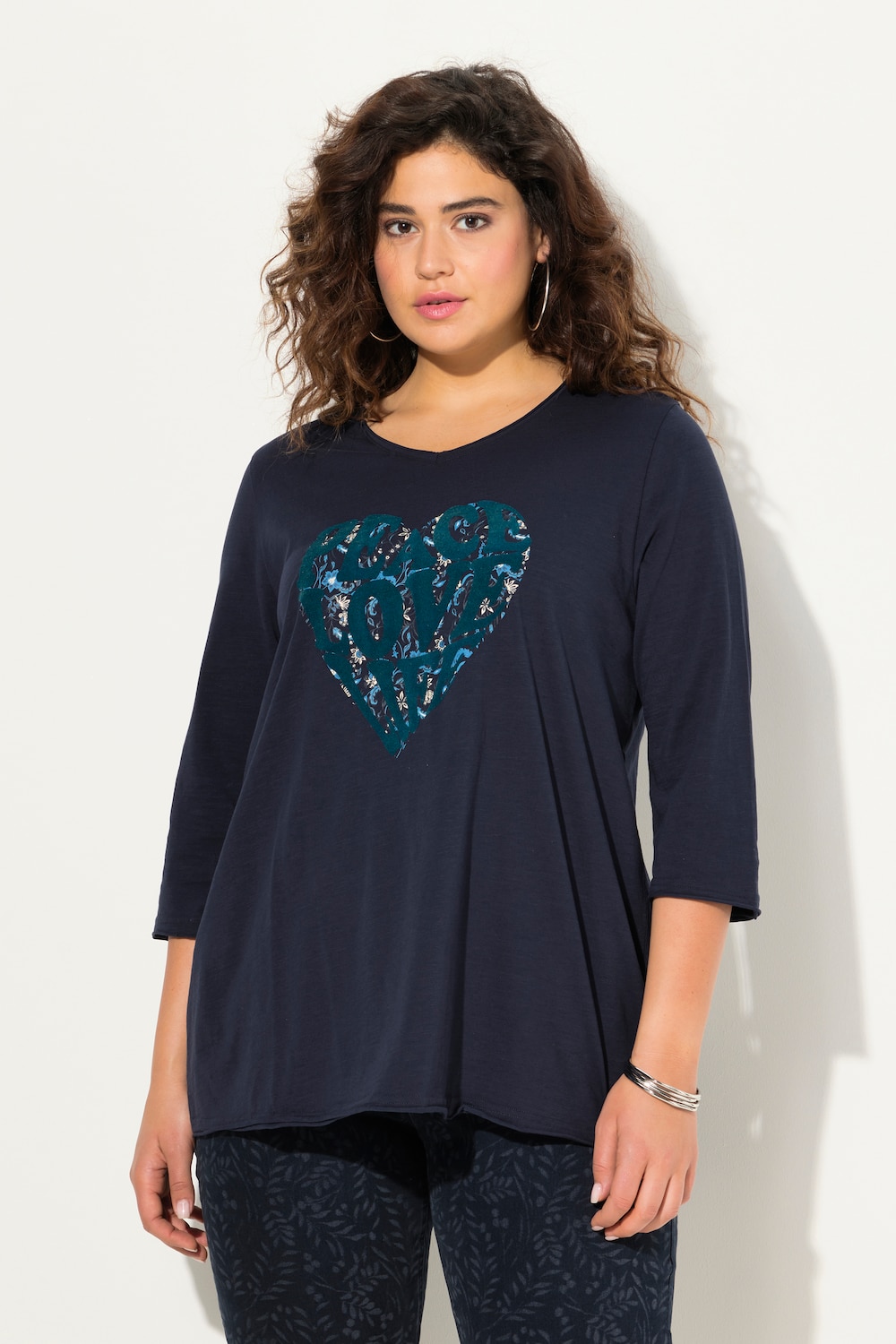 Große Größen Shirt, Damen, blau, Größe: 46/48, Baumwolle, Ulla Popken