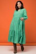Maxikleid, A-Line, Strukturstreifen, Tunika-Ausschnitt, Langarm