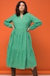 Maxikleid, A-Line, Strukturstreifen, Tunika-Ausschnitt, Langarm