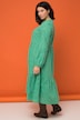 Maxikleid, A-Line, Strukturstreifen, Tunika-Ausschnitt, Langarm