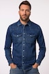 Chemise en jean JP 1880 FLEXNAMIC®, manches longues et col Kent, coupe Modern Basic Fit - jusqu'au 8 