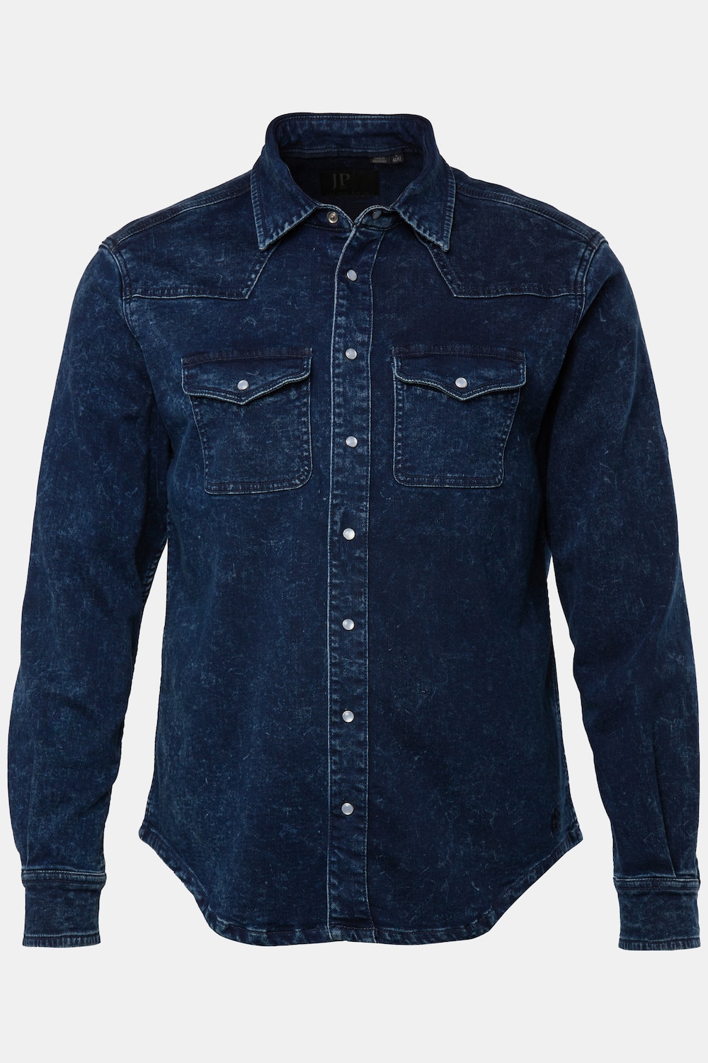 JP 1880 denim overhemd FLEXNAMIC®, denim, lange mouwen, kentkraag, Modern Basic Fit, tot 8XL