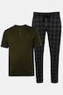 Pyjama JP 1880, coupe ventre confort. Henley à manches courtes et pantalon à carreaux – jusqu'au 8 XL