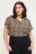 Blusenshirt, oversized, Leo Print, V-Ausschnitt
