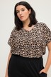 Blusenshirt, oversized, Leo Print, V-Ausschnitt