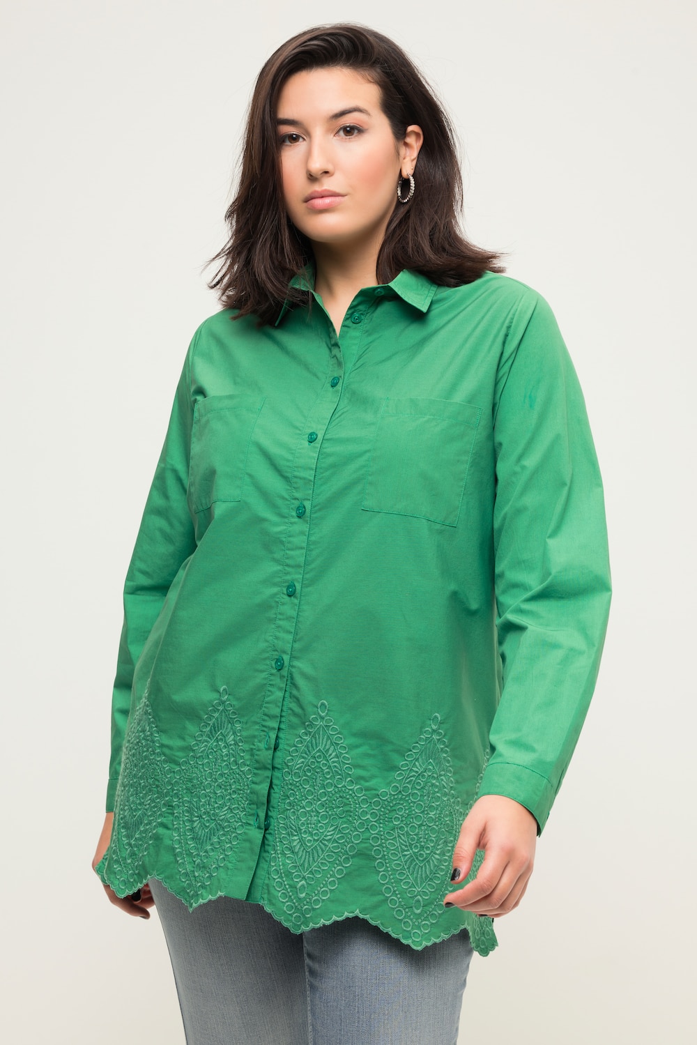 Große Größen Hemd, Damen, türkis, Größe: 54/56, Baumwolle, Studio Untold