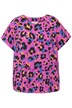 Halenkové tričko, oversize, barevný leopardím vzor, kulatý výstřih